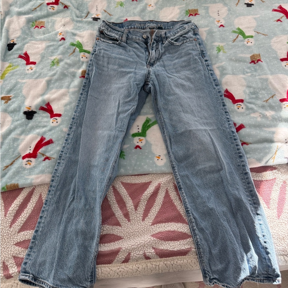 American Eagle Outfitters Light Blue Straight Leg Jeans